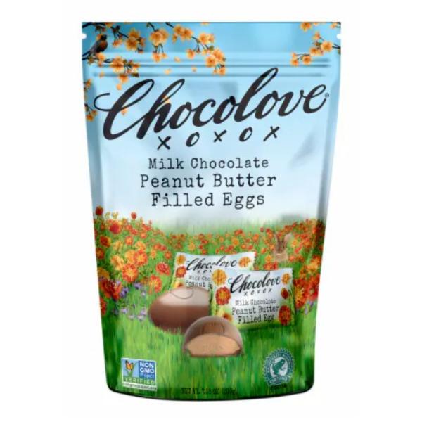 Picture of Chocolove B-55876-8PK 7.05 oz Peanut Butter Filled Easter Eggs Milk Chocolate - Pack of 8