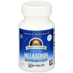 Picture of Source Naturals B-51992-1PK 5 mg Melatonin Tablets - 60 Tablet