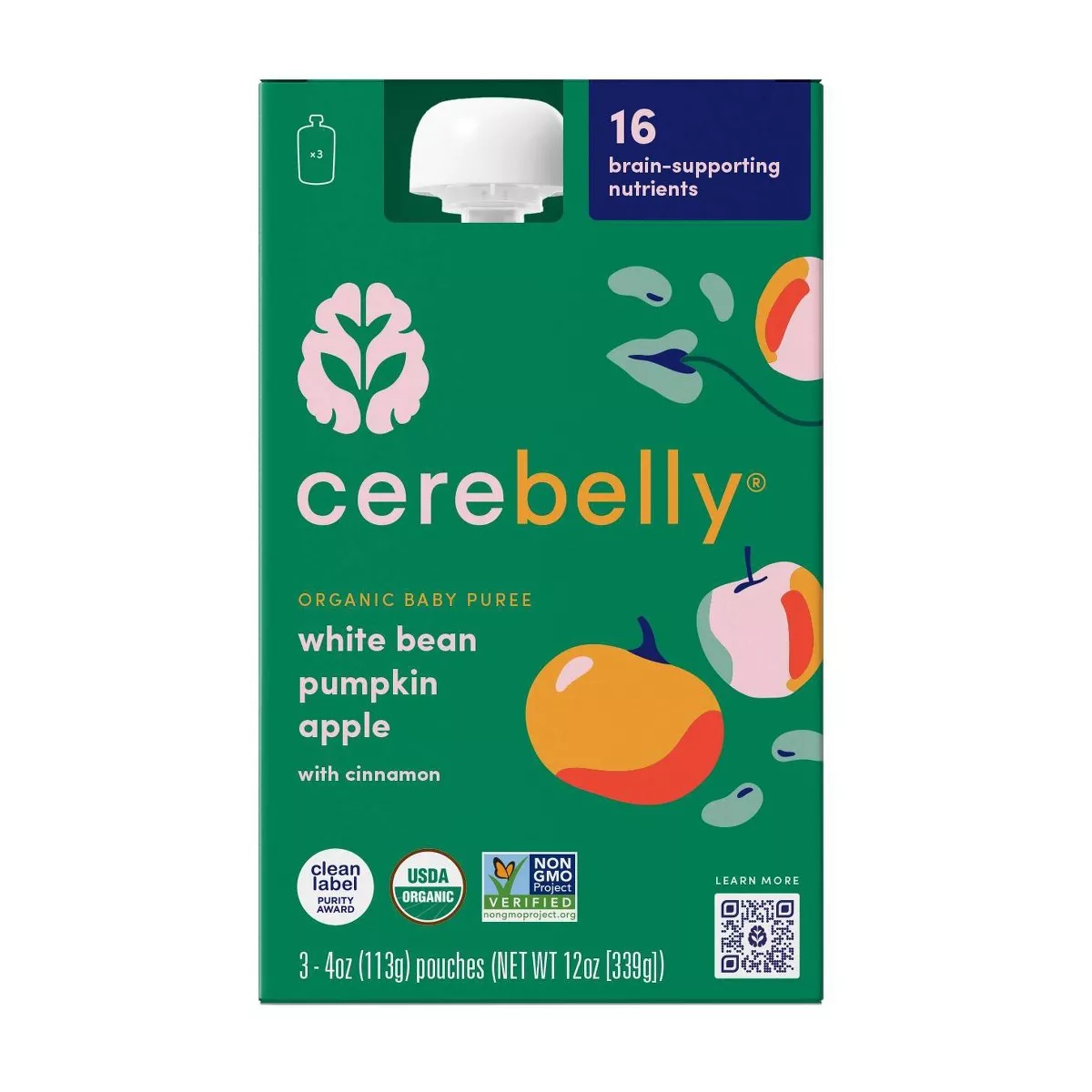 Picture of Cerebelly B-18119-6PK 3-4 oz White Bean Pumpkin Apple Baby Meals - Pack of 6
