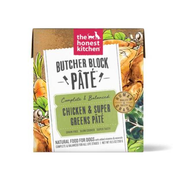 Picture of Honest Kitchen B-68372-6PK 10.5 oz Butcher Block Pate Chicken & Super Greens Pate Wet Dog Food - Pack of 6