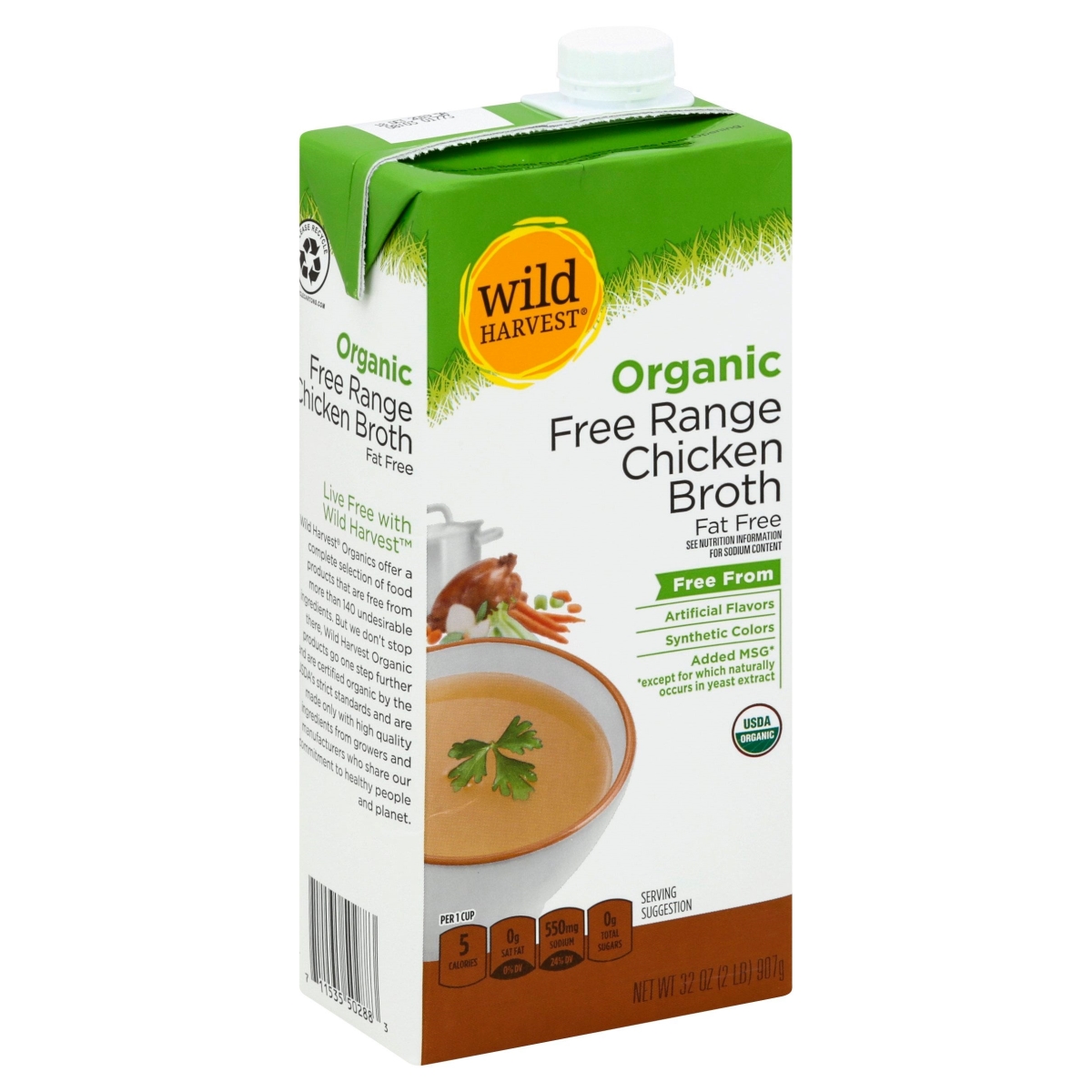 Picture of Wild Harvest B-46332-12PK 32 oz Organic Free Range Chicken Broth - Pack of 12