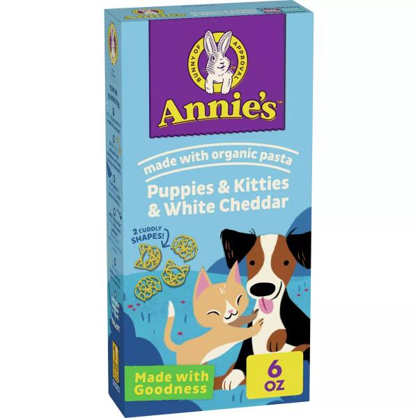 Picture of Annies Homegrown B-28890-12PK 6 oz Puppies & Kitties & White Cheddar Mac & Cheese - Pack of 12