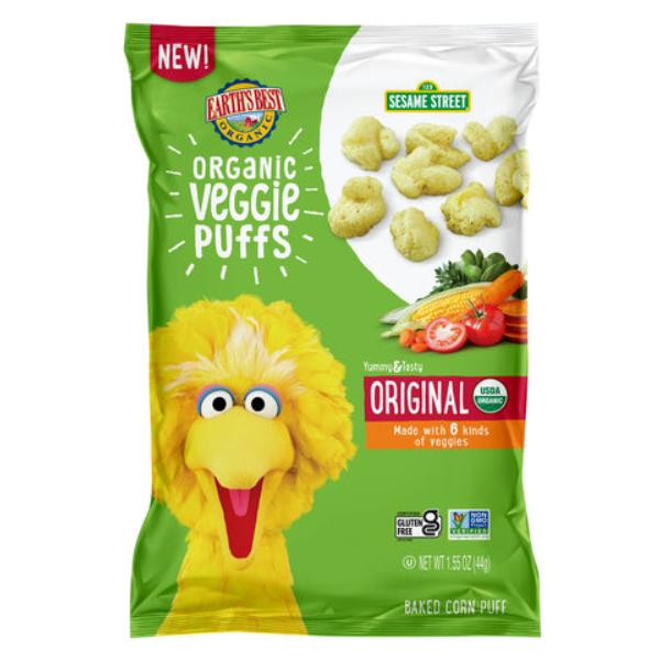 Picture of Earths Best B-66667-4PK 1.55 oz Sesame Street Organic Veggie Puffs Baby Snacks - Pack of 4
