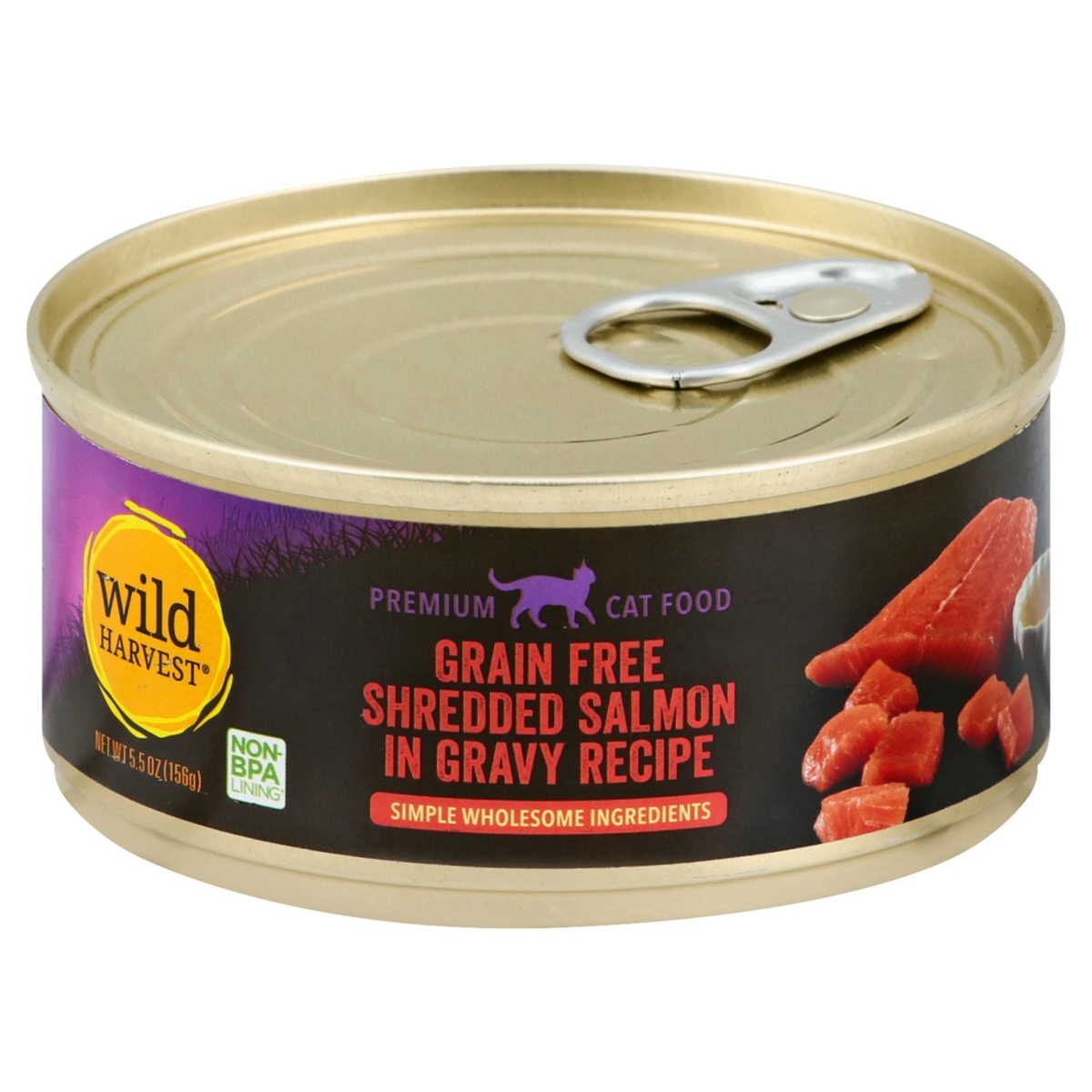 Picture of Wild Harvest B-49239-24PK 5.5 oz Grain Free Shredded Salmon Gravy Recipe Wet Cat Food - Pack of 24