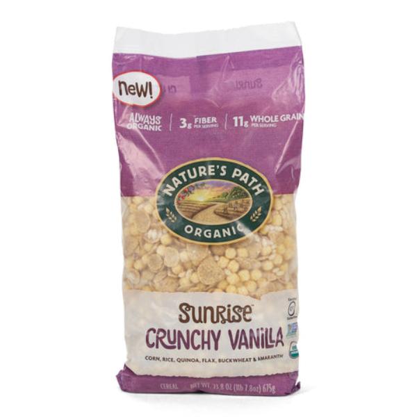 Picture of Natures Path B-06647-6PK 23.8 oz Organic Crunchy Vanilla Sunrise Cereal - Pack of 6