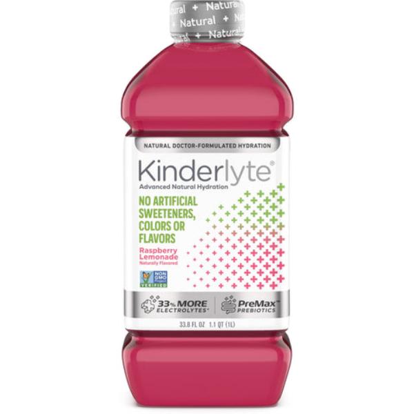 Picture of Kinderlyte B-63446-6PK 33.8 oz Advanced Natural Electrolyte Hydration Drink&#44; Raspberry Lemonade - Pack of 6