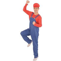 Picture of Banana Costumes Goods F-04-001-L Red Plumber Costume&#44; Red & Blue - Large