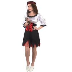 Picture of Banana Costumes Goods F-02-002-L Sexy Pirate Costume&#44; White & Black - Large