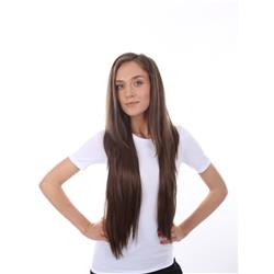 Picture of Banana Costumes ST-007 24 in. Styless Straight Brunette High Heat Clip-In Synthetic Extension, Brown