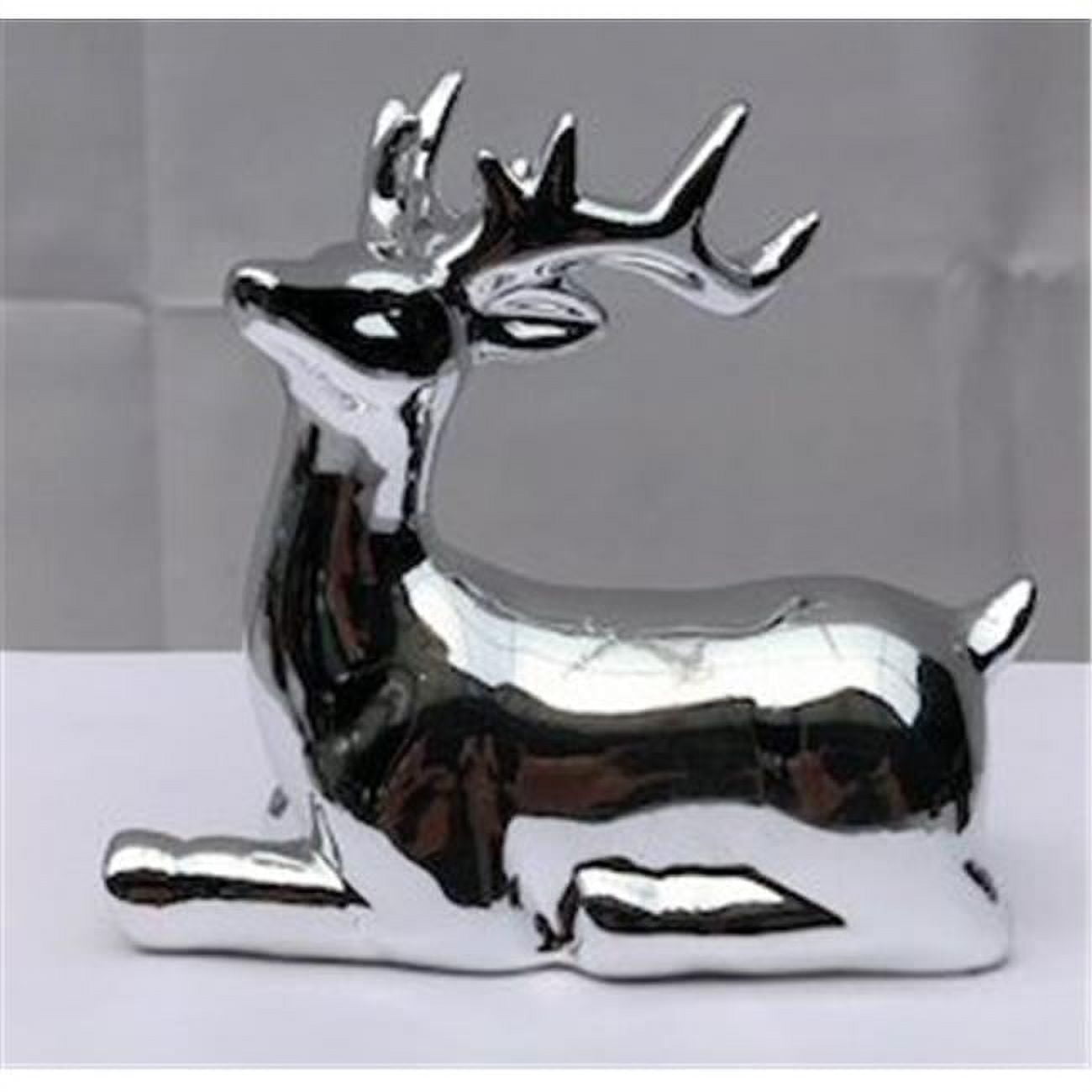 Picture of Bonsai Boy e3504 5 in. Silver Ceramic Deer Figurine