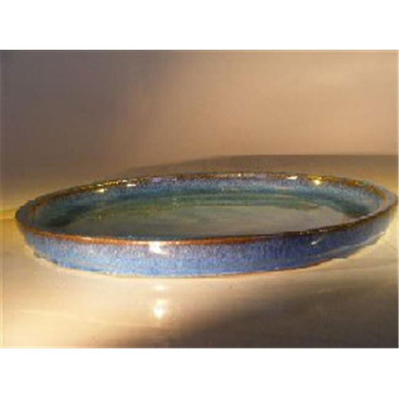Picture of Bonsai Boy e3001 Ceramic Humidity & Drip Bonsai Tray&#44; Blue - Round