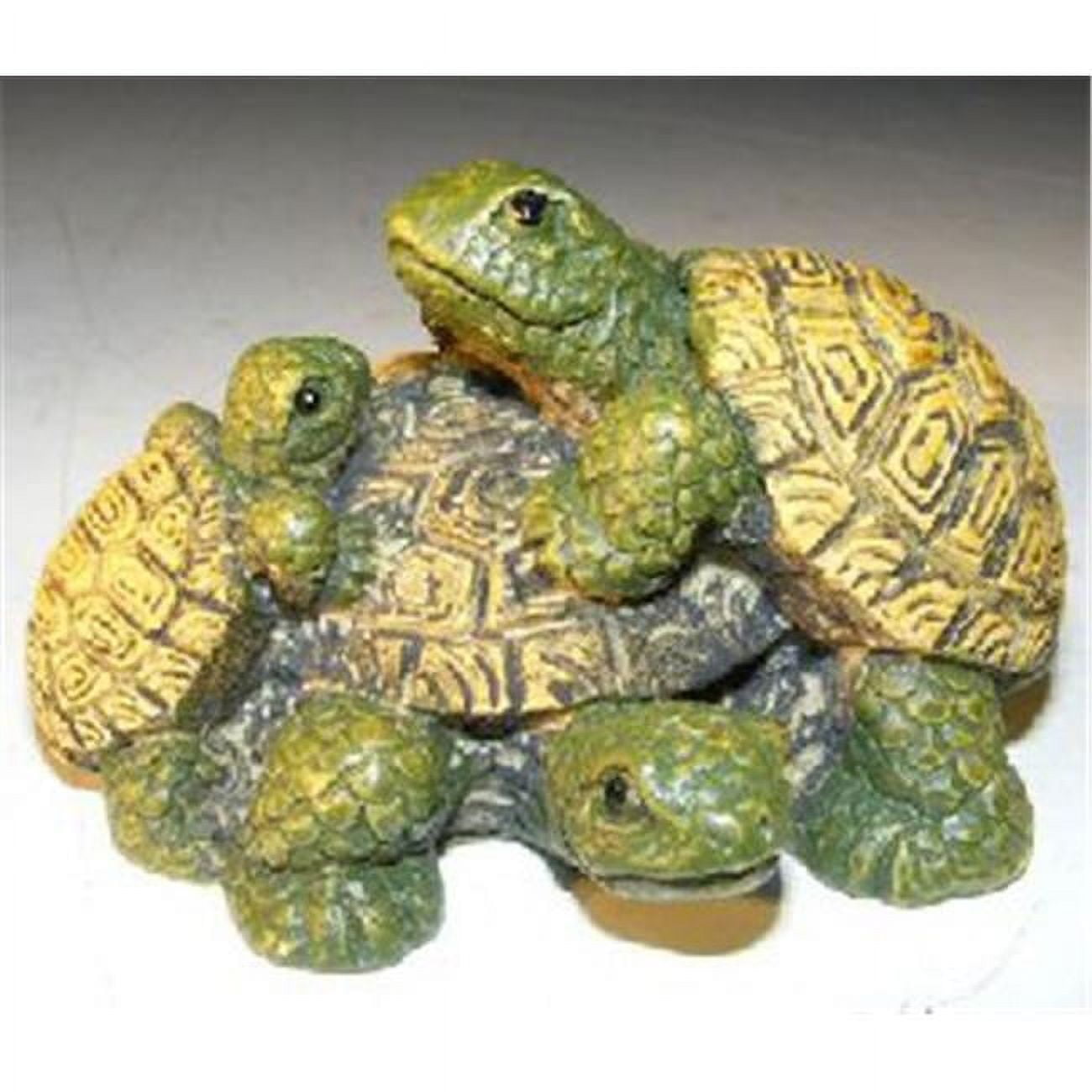 Picture of Bonsai Boy e3092 Miniature Turtle Figurine - Three Turtles - Two climbing on back