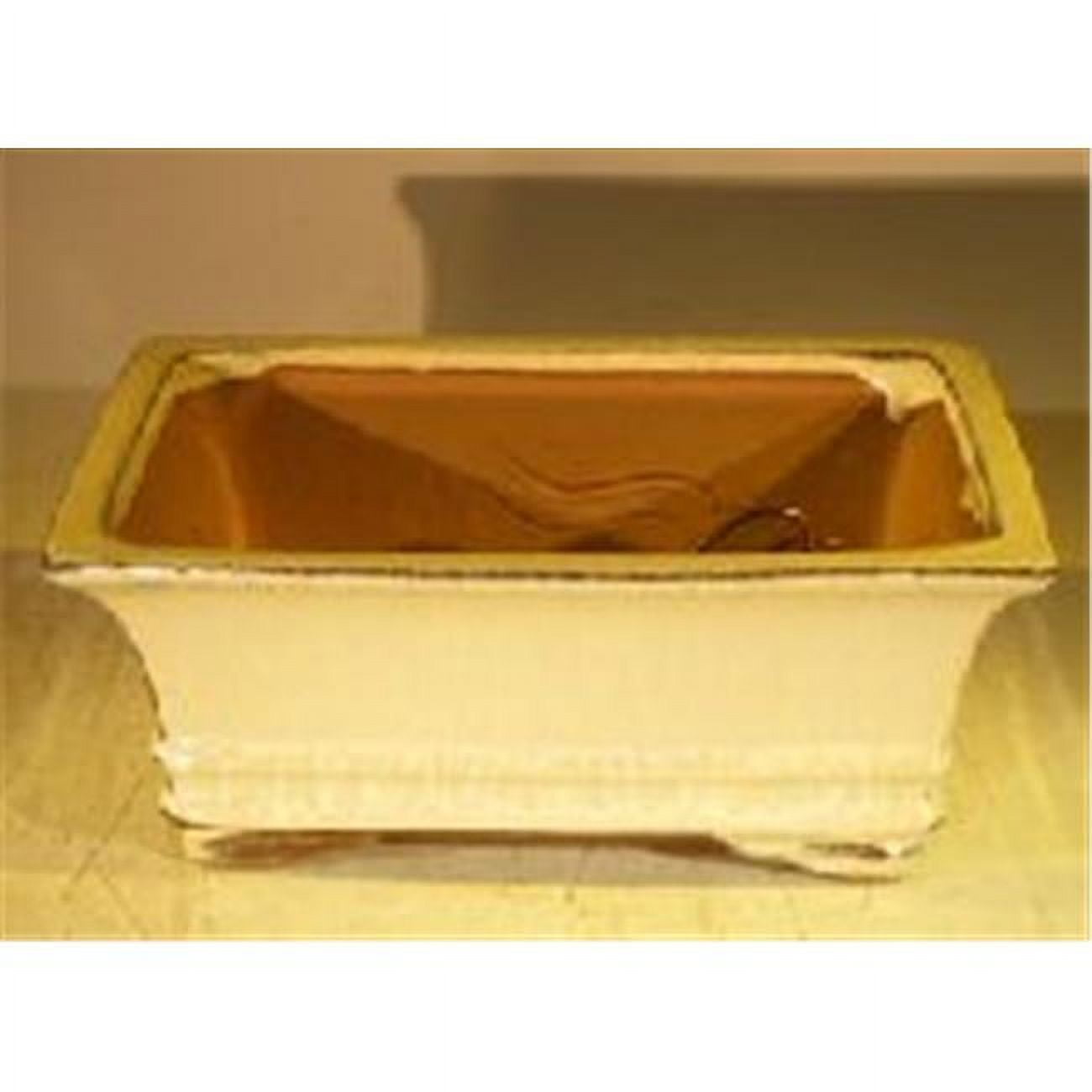 Ceramic Bonsai Pot, Beige - Rectangle