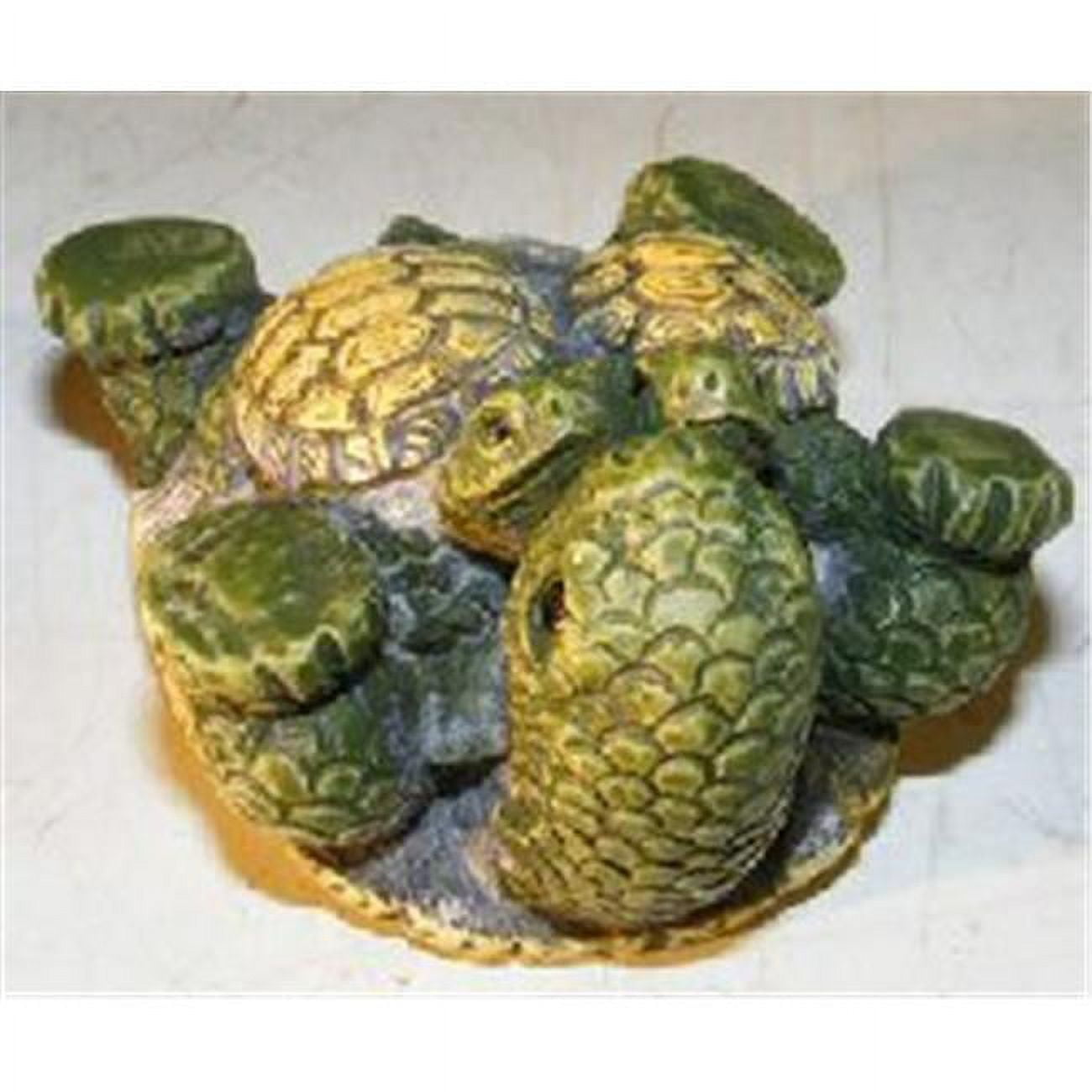 Picture of Bonsai Boy e3090 Minature Turtle Figurine - Three & Two Baby Turtles On Stomach&#44; Green