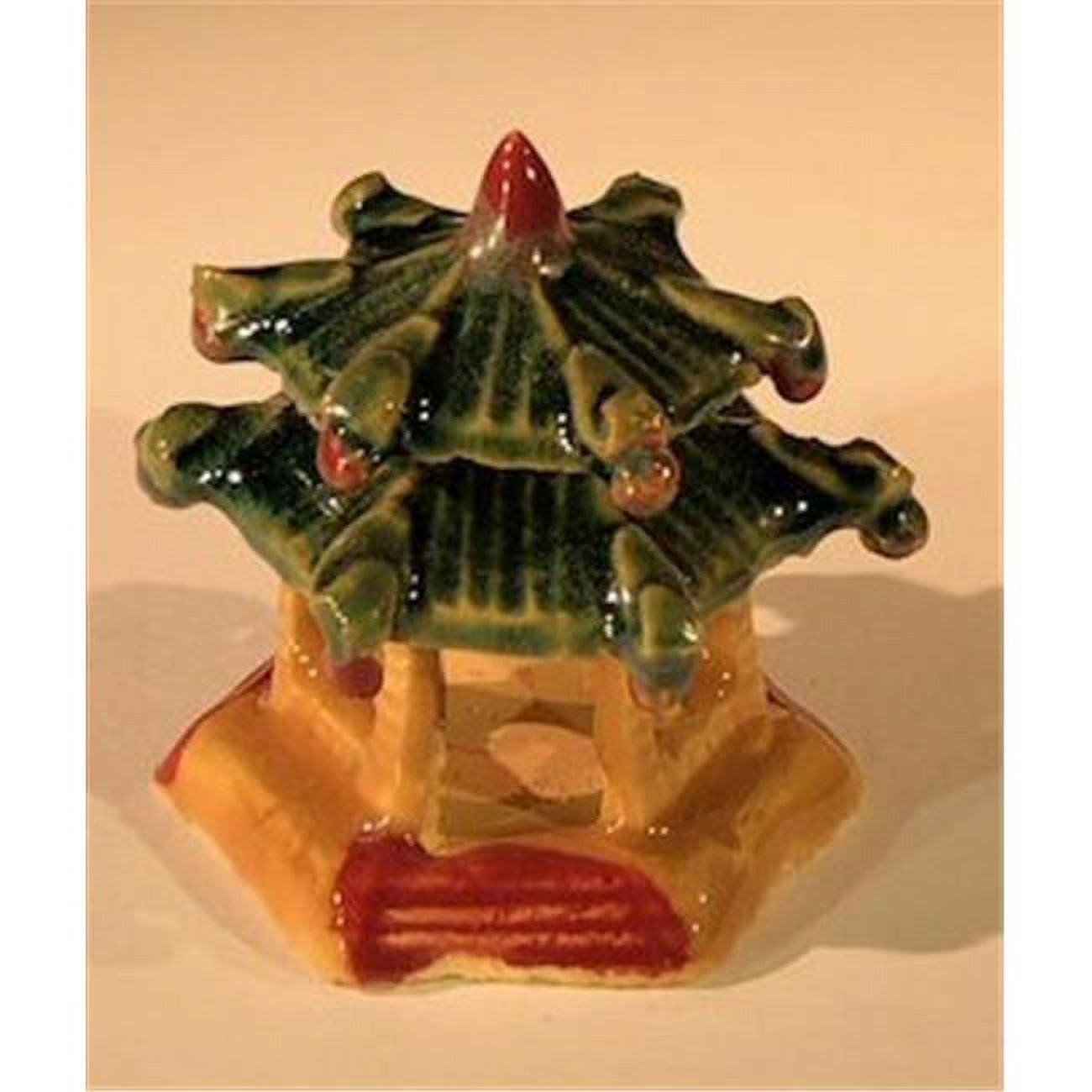 e3422 2 in. Glazed Ceramic Pagoda Figurine