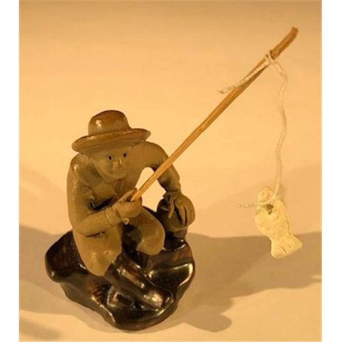 2 in. Miniature Ceramic Figurine - Mudman Fisherman