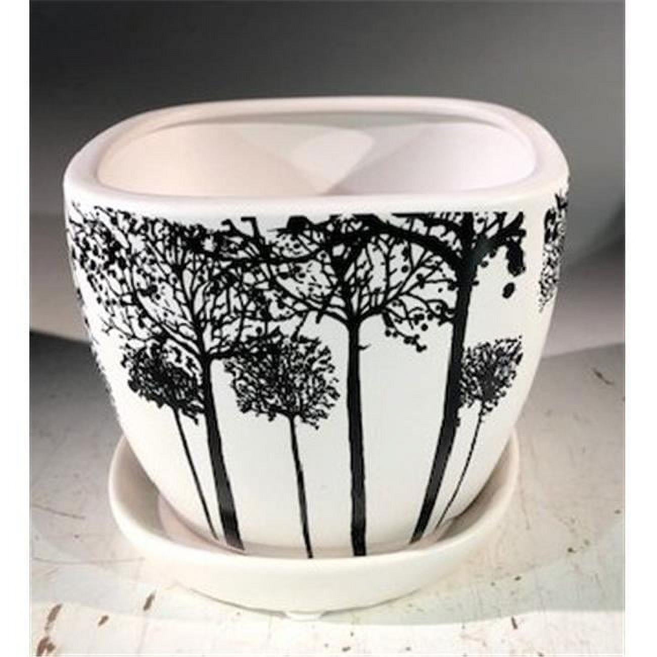 Tree Silhouette Bonsai Pot - Square