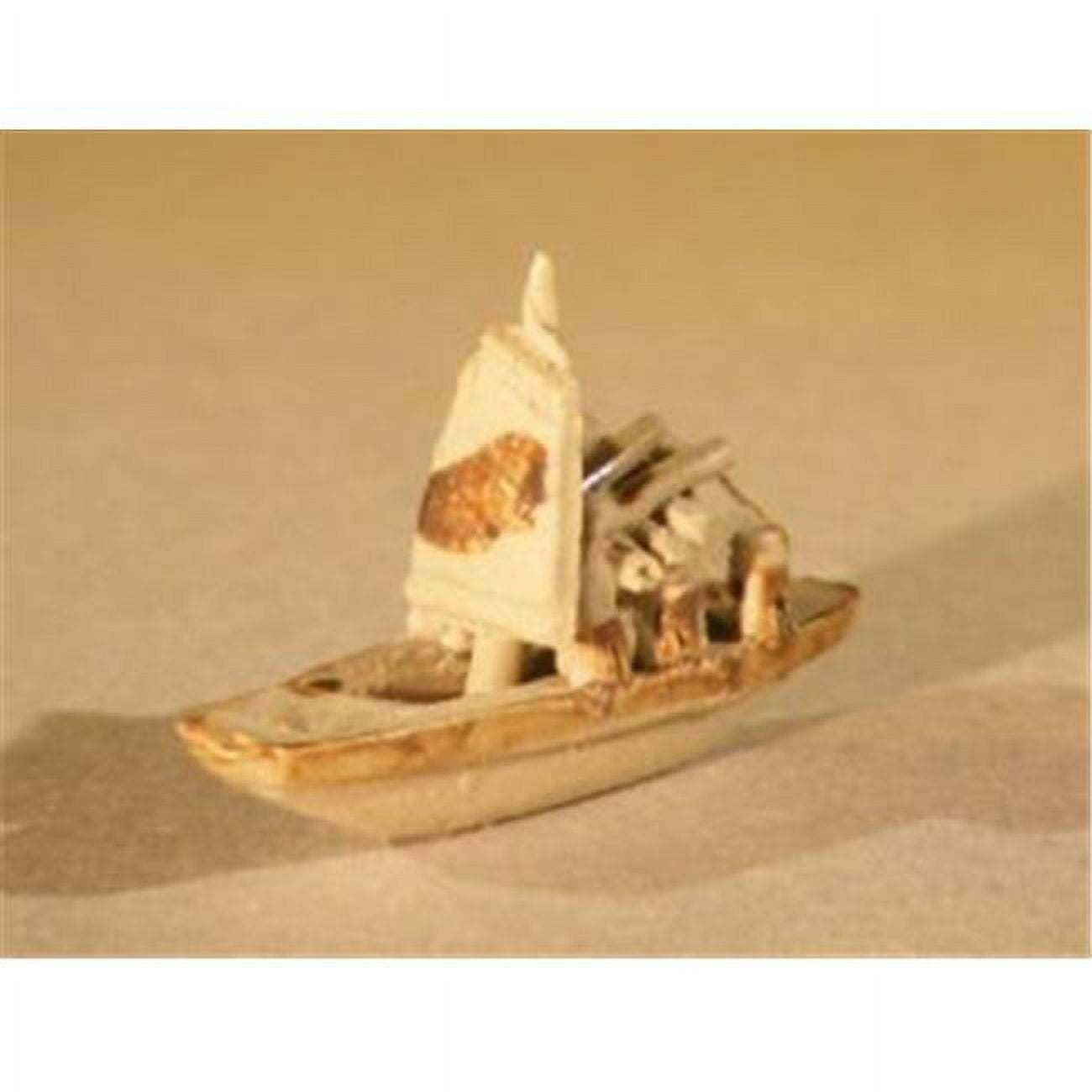 Picture of Bonsai Boy e2808 Ceramic Miniature Sampan Figurine - Small