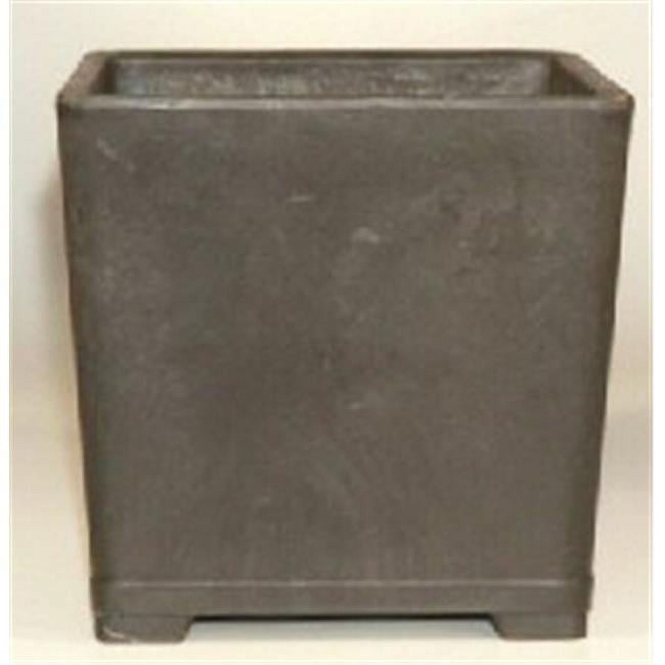 e1431 Brown Mica Bonsai Pot - Square Cascade