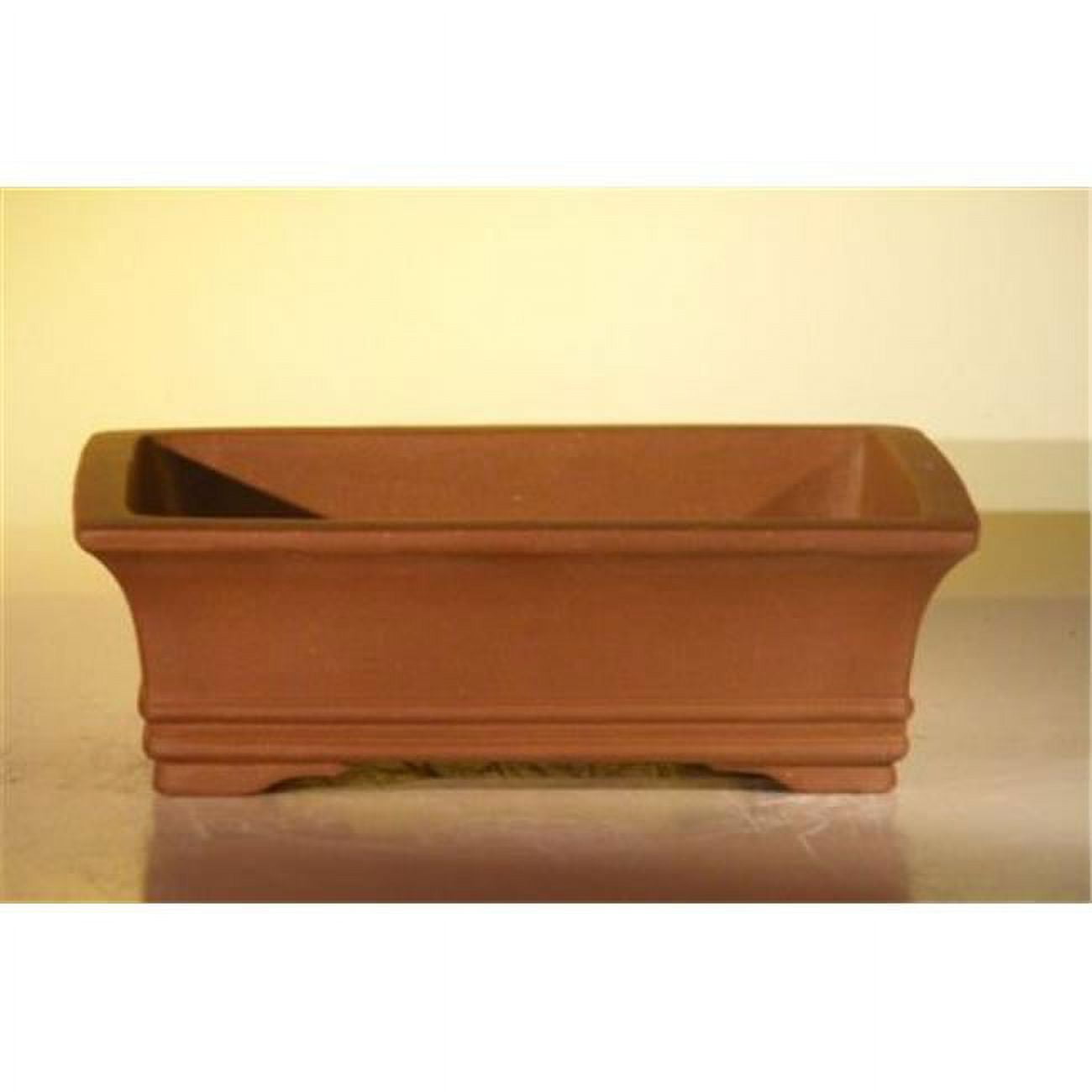 6.5 x 4.5 x 2.125 in. Unglazed Ceramic Bonsai Pot, Brown - Rectangle