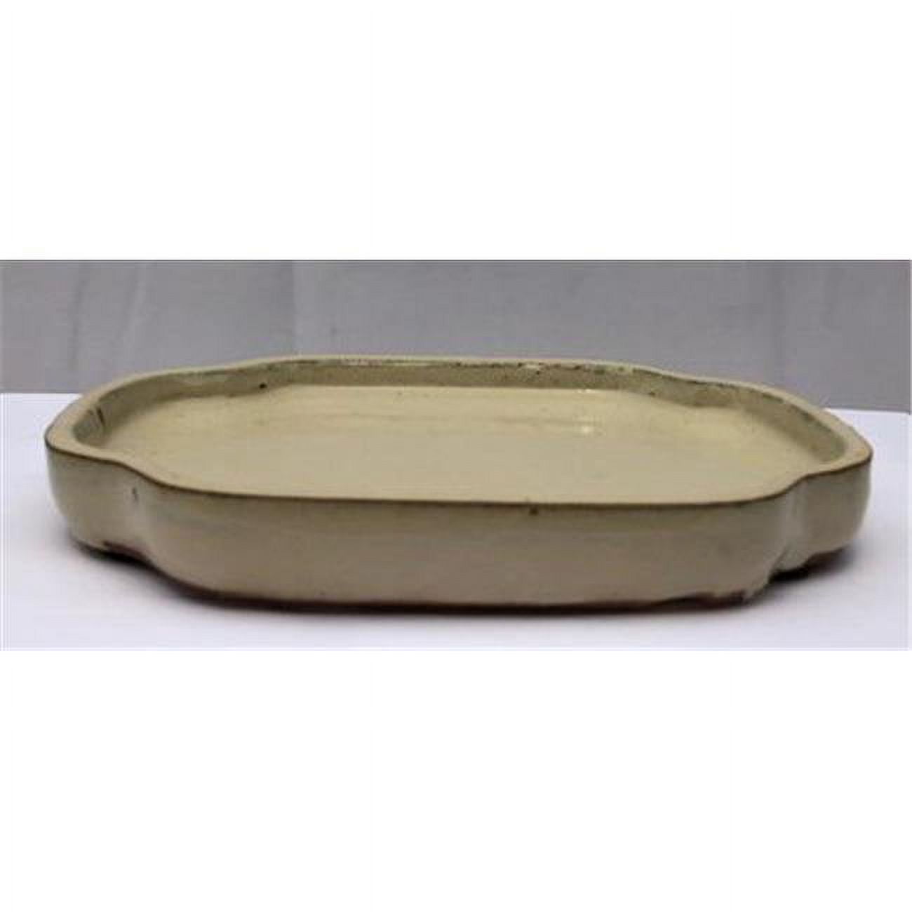 Picture of Bonsai Boy T1008 Ceramic Humidity & Drip Tray&#44; Beige - Oval