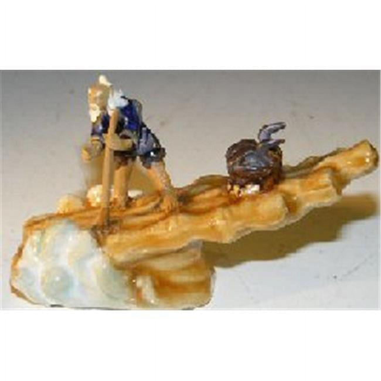 Picture of Bonsai Boy e3019 Miniature Figurine - Man On Raft Riding Wave