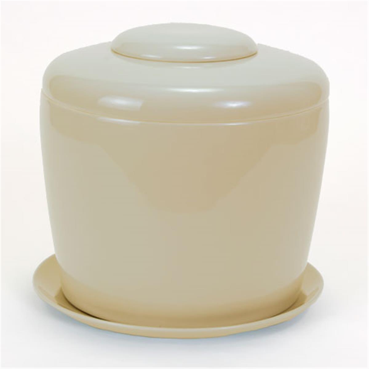 Picture of Bonsai Boy e5002 9 x 9 in. Round Porcelain Ceramic Bonsai Cremation Urn with Matching Humidity & Drip Tray&#44; Beige