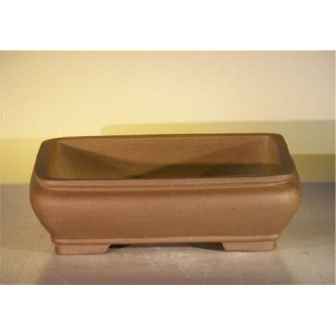 12 x 9.625 x 3.5 in. Unglazed Ceramic Bonsai Pot, Tan - Rectangle