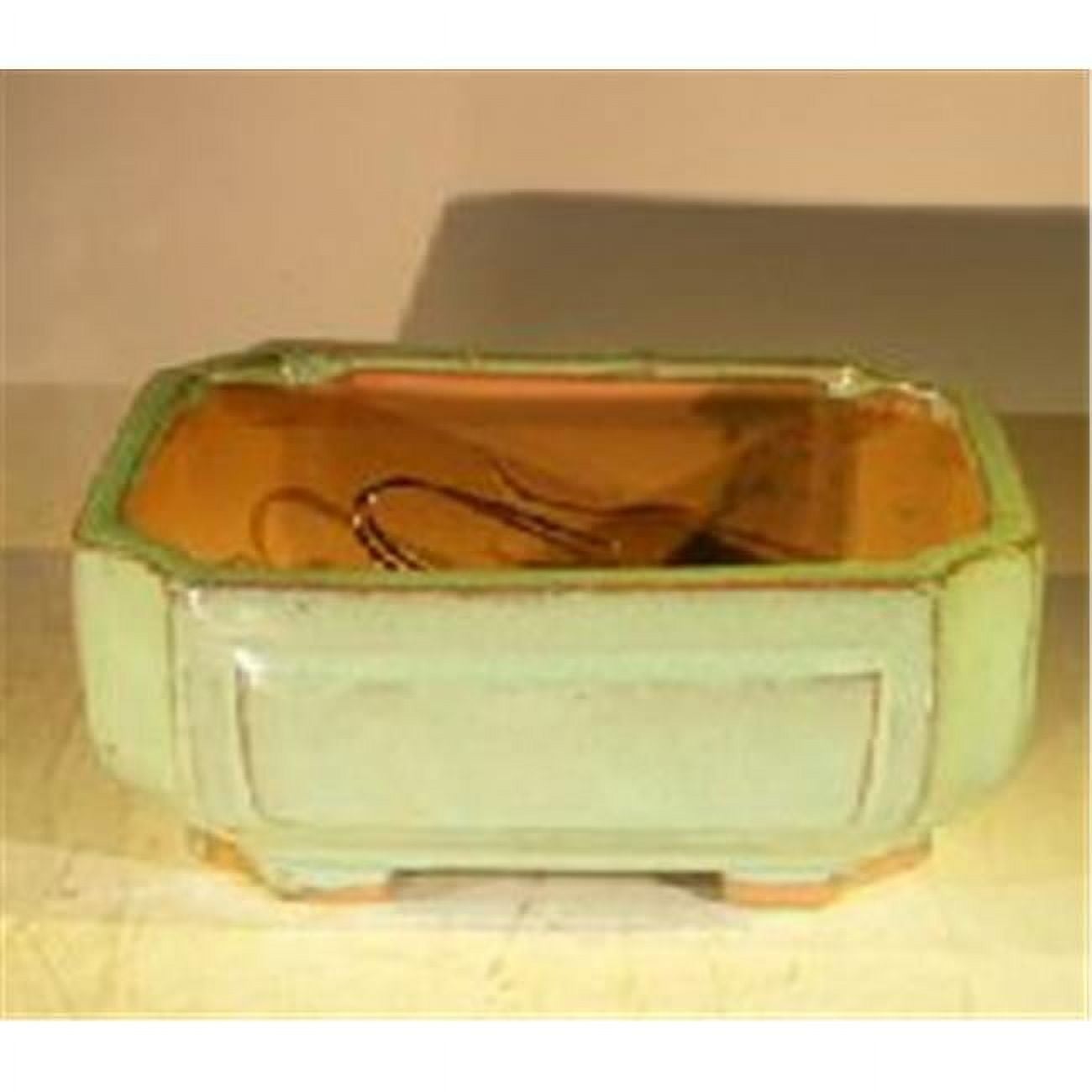 L71 Ceramic Bonsai Pot - Professional Series, Green - Rectangle