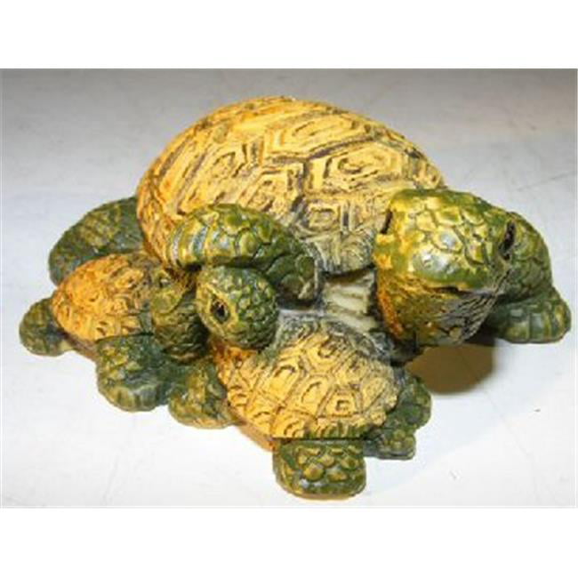 Picture of Bonsai Boy e3094 Miniature Turtle Figurine - Three Turtles - Two Turtles Crawling Underneath