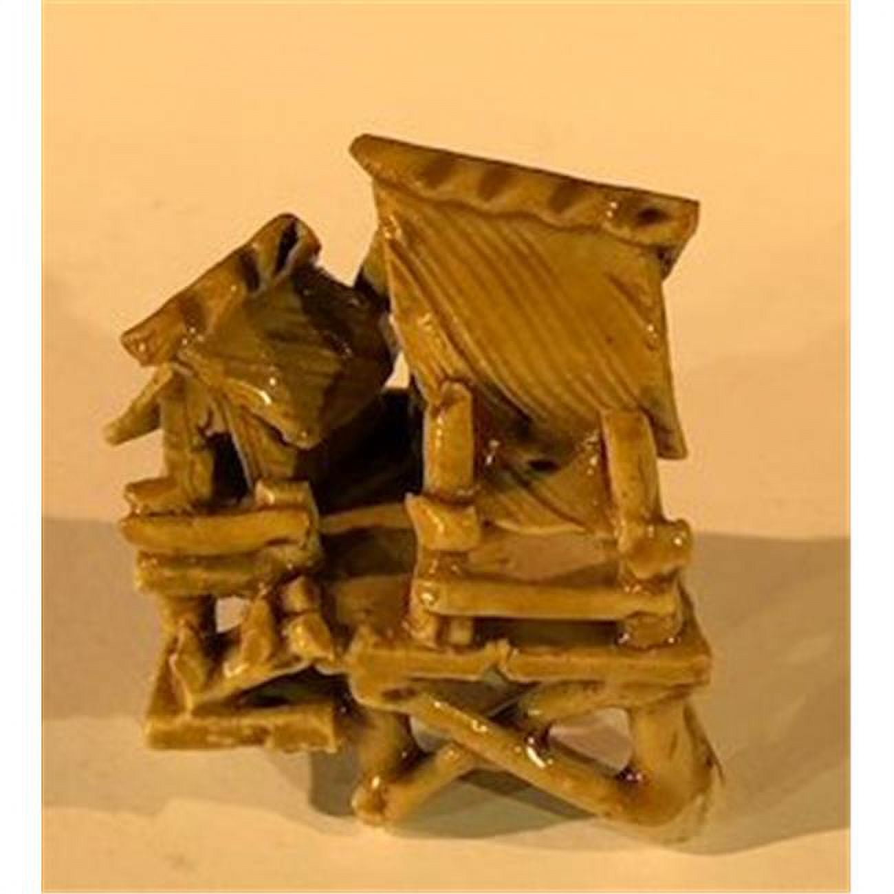 2 in. Miniature Ceramic Figurine - Glazed Water Pavilion