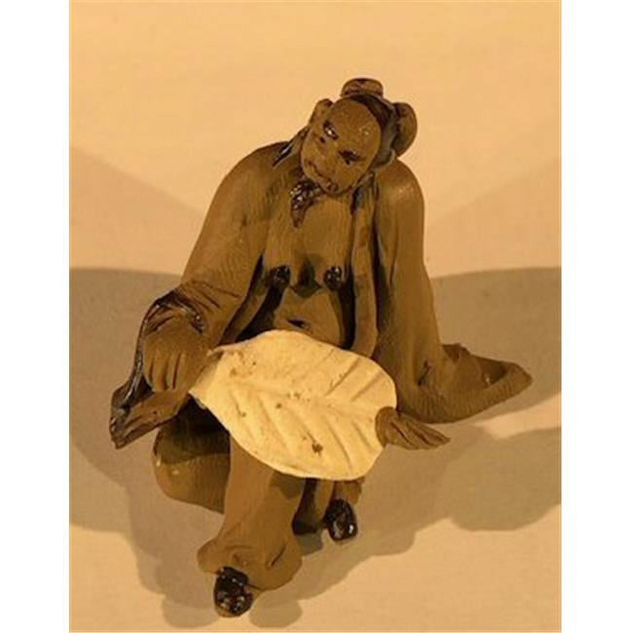 1.5 in. Miniature Ceramic Figurine - Mud Man with Fan