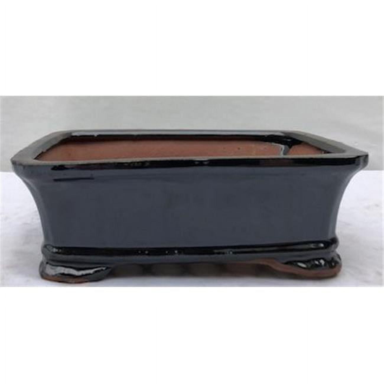 Ceramic Bonsai Pot, Black - Rectangle