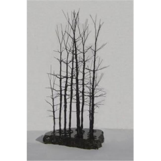 Wire Bonsai Tree Sculpture - Forest Scene, Black