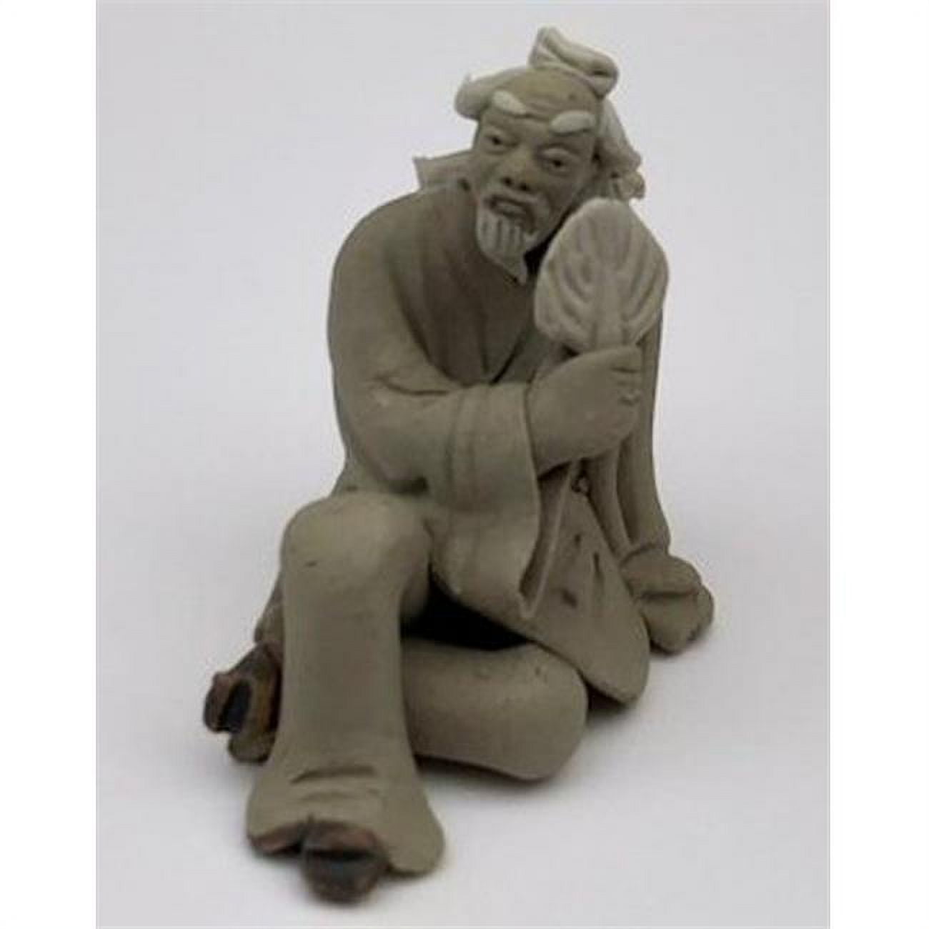 Picture of Bonsai Boy of New York e1877 2.5 in. Mud Man Holding Fan Miniature Ceramic Figurine