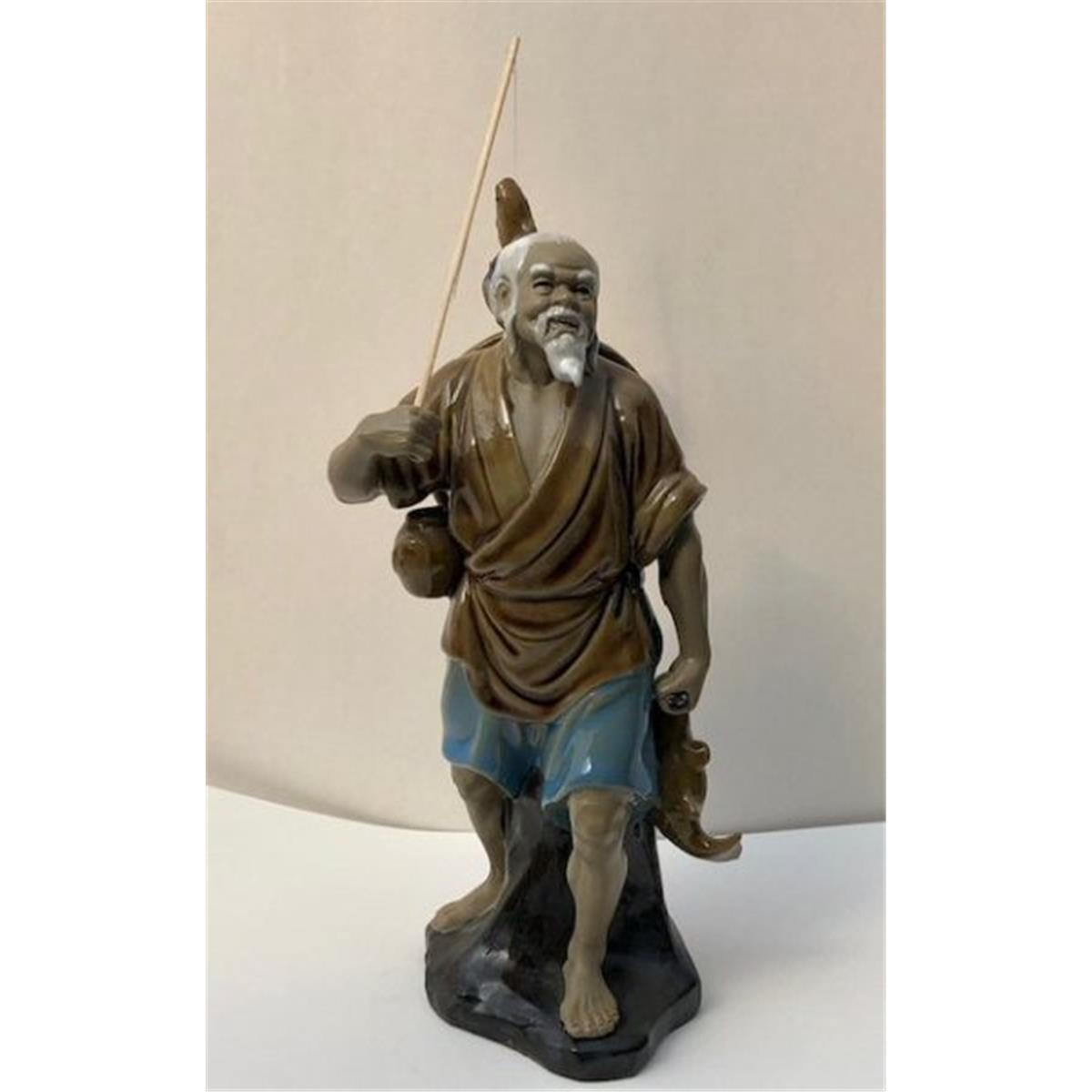 Picture of Bonsai Boy of New York e3544 10 in. Glazed Fisherman Miniature Ceramic Figurine