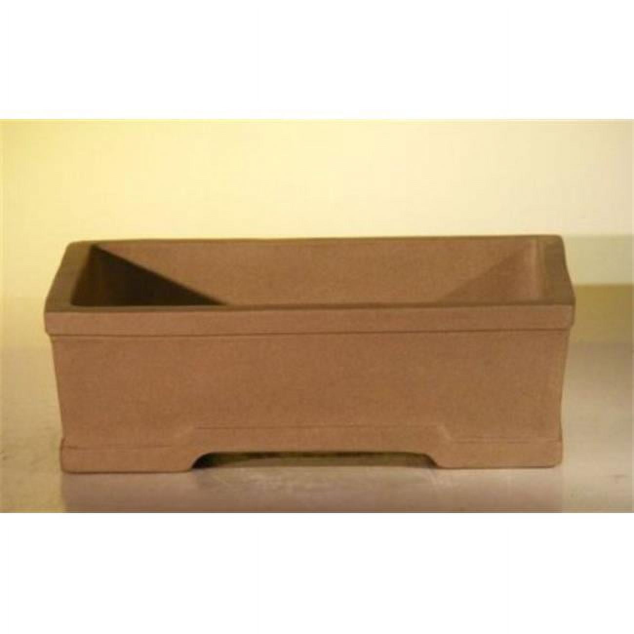6.5 x 4.5 x 2.125 in. Tan Unglazed Ceramic Bonsai Pot, Rectangle