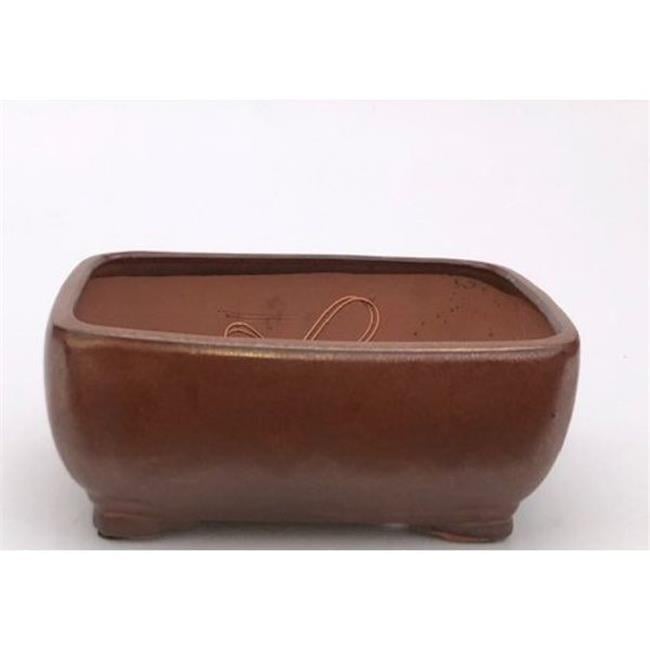 10.5 x 8 x 4.5 in. Rectangle Aztec Ceramic Pot, Orange