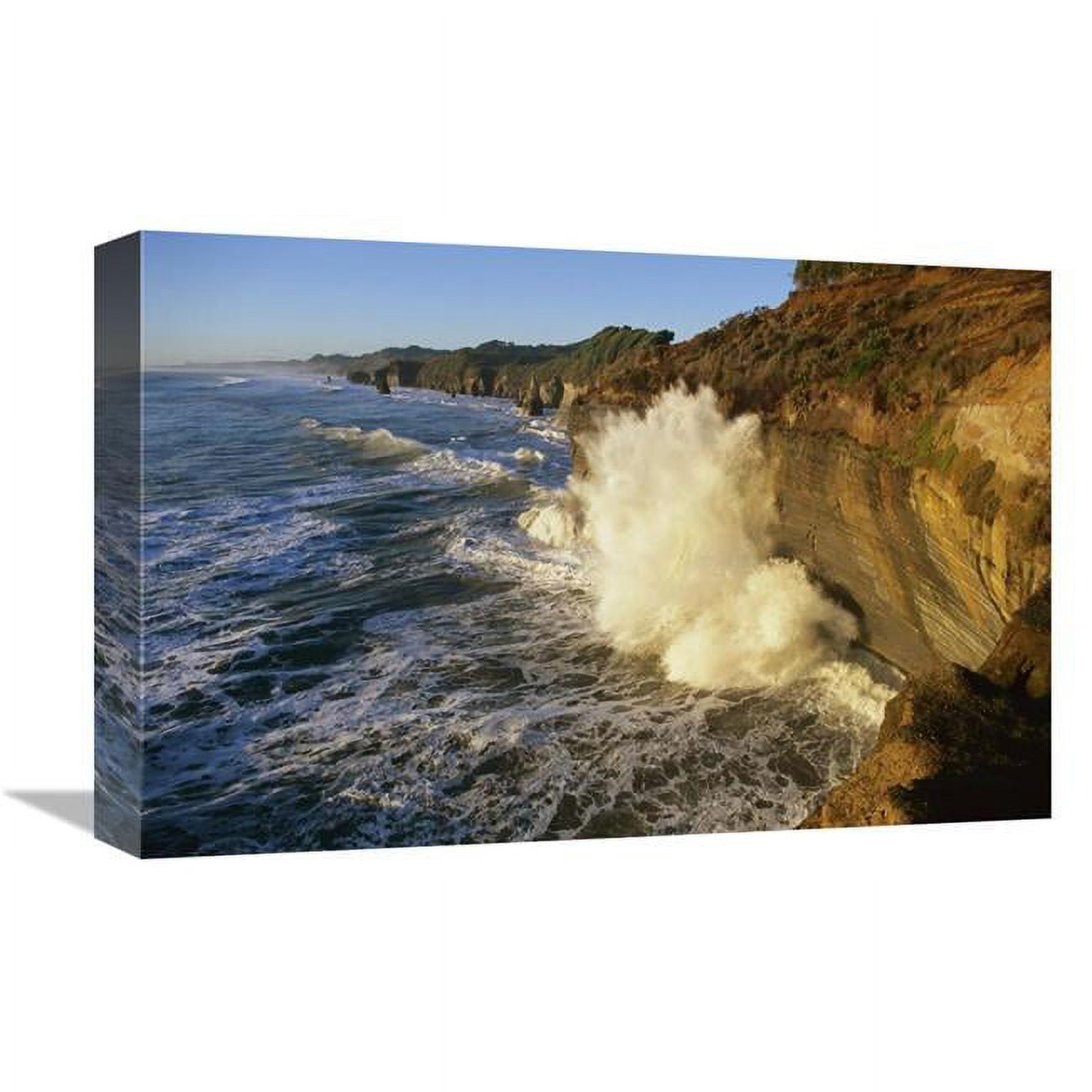 12 x 18 in. Swells At High Tide Against Sandstone Cliffs, Tongaporutu, New Zealand Art Print - Harley Betts -  JensenDistributionServices, MI1264129