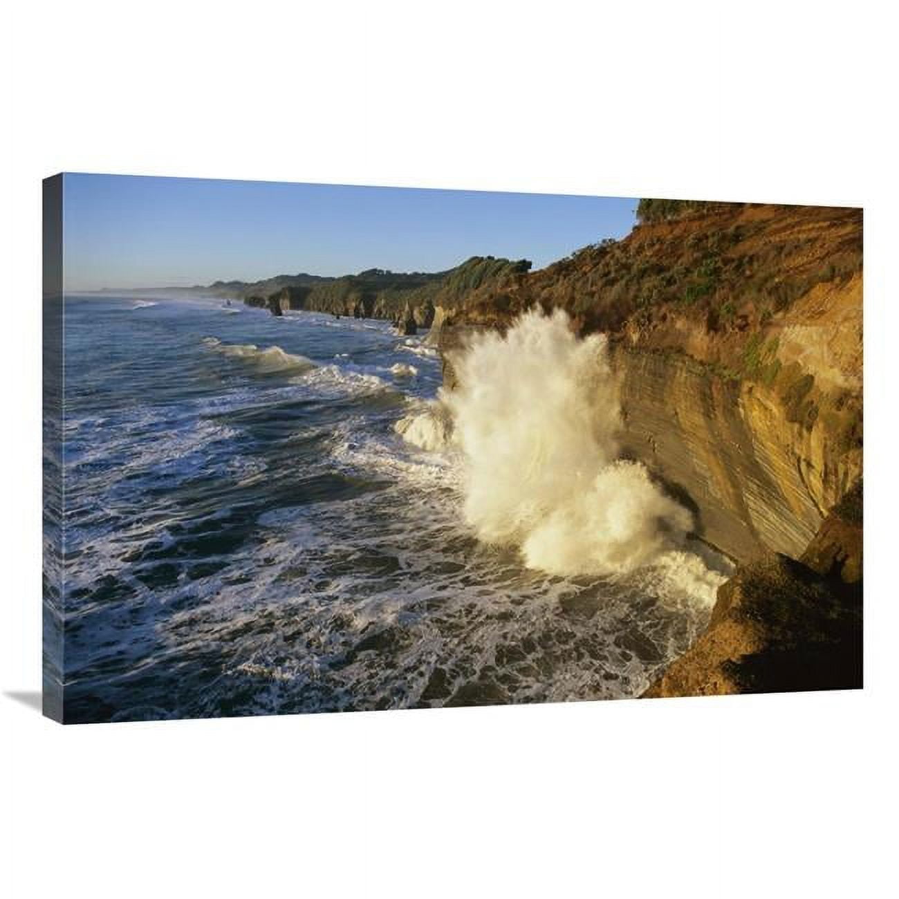 24 x 36 in. Swells At High Tide Against Sandstone Cliffs, Tongaporutu, New Zealand Art Print - Harley Betts -  JensenDistributionServices, MI1264132