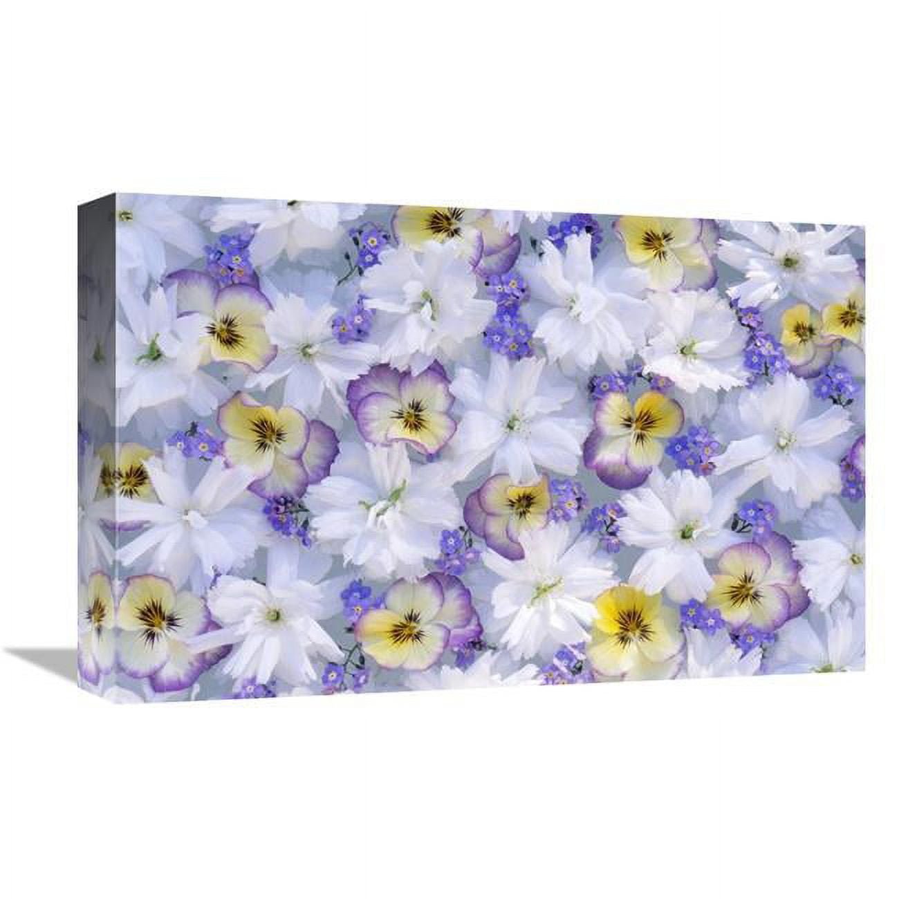 Global Gallery Close up of White and Purple Flower Arrangement-Canvas Art-18"x12"