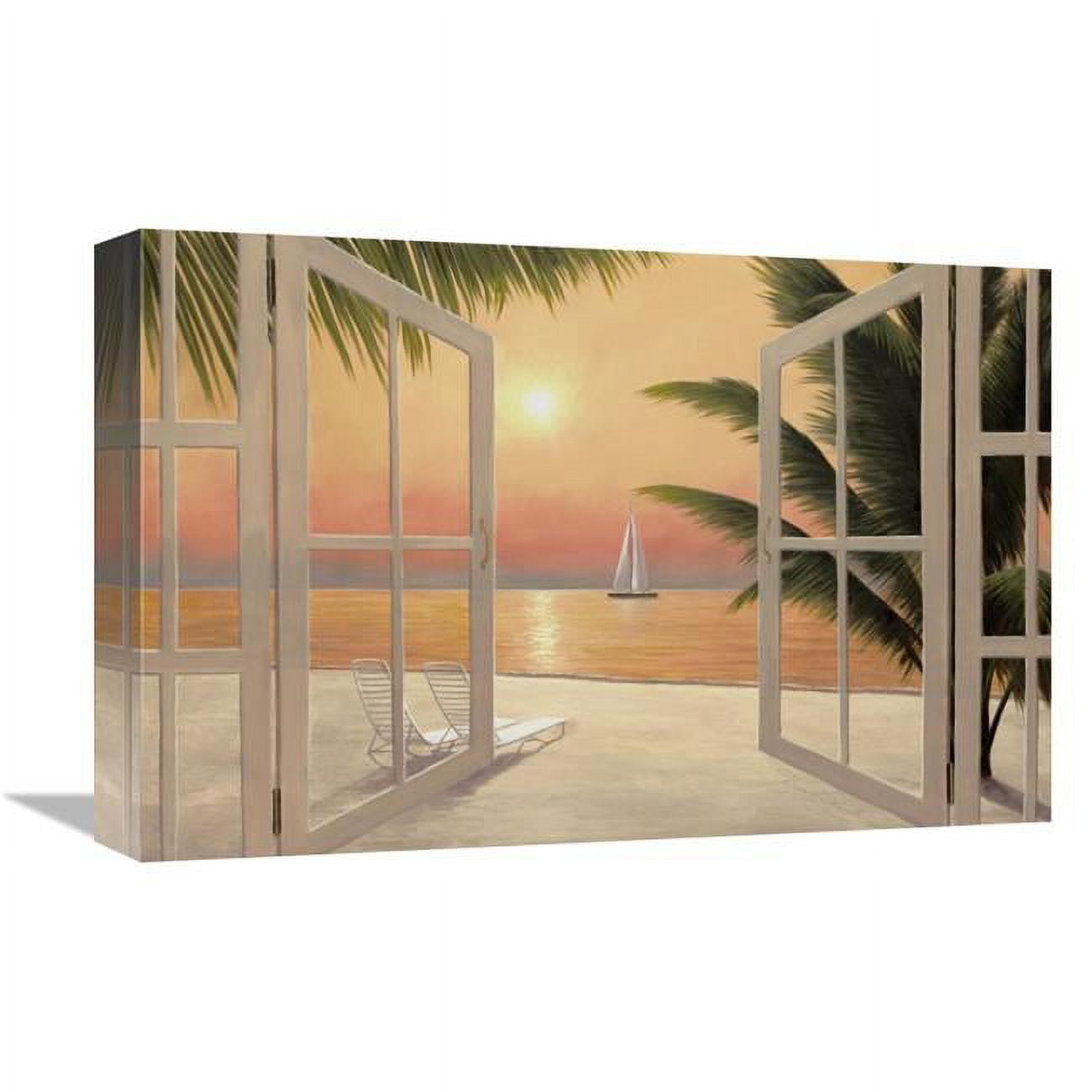 Global Gallery Beach Windows-Canvas Art-18"x12"