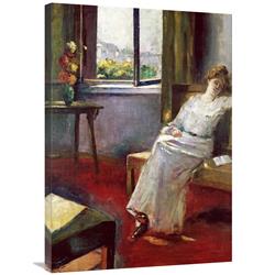 Global Gallery Seated Woman with a Book-Canvas Art-25.733"x36"