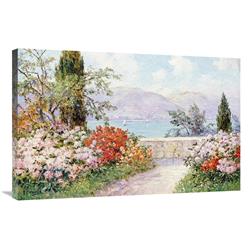 Global Gallery The Gardens of The Villa Melzi on Lake Como-Canvas Art-36"x23.652"