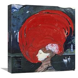 16 in. A Lady in a Large Red Hat Art Print - Leo Schnug -  JensenDistributionServices, MI1290210
