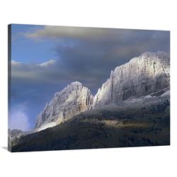 Global Gallery Snow Dusted Mountains, Glacier National Park, Montana-Canvas Art-40"x30"