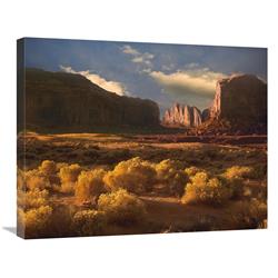 Global Gallery Camel Butte Rising Out of Desert, Monument Valley, Arizona-Canvas Art-28"x22"