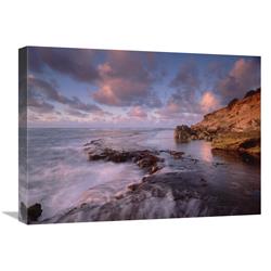 Global Gallery Dawn from The Base of Makewehi Cliffs Near Shipwreck Beach, Keoneloa Bay, Kauai, Hawaii-Canvas Art-24"x18"