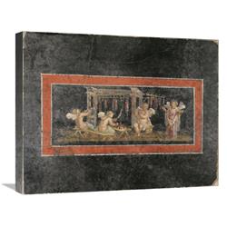 Global Gallery Fresco Fragment with Four Cupids Hanging Garlands-Canvas Art-24"x20"
