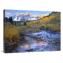 Global Gallery Maroon Bells and Maroon Creek in Autumn, Colorado-Canvas Art-32"x24"